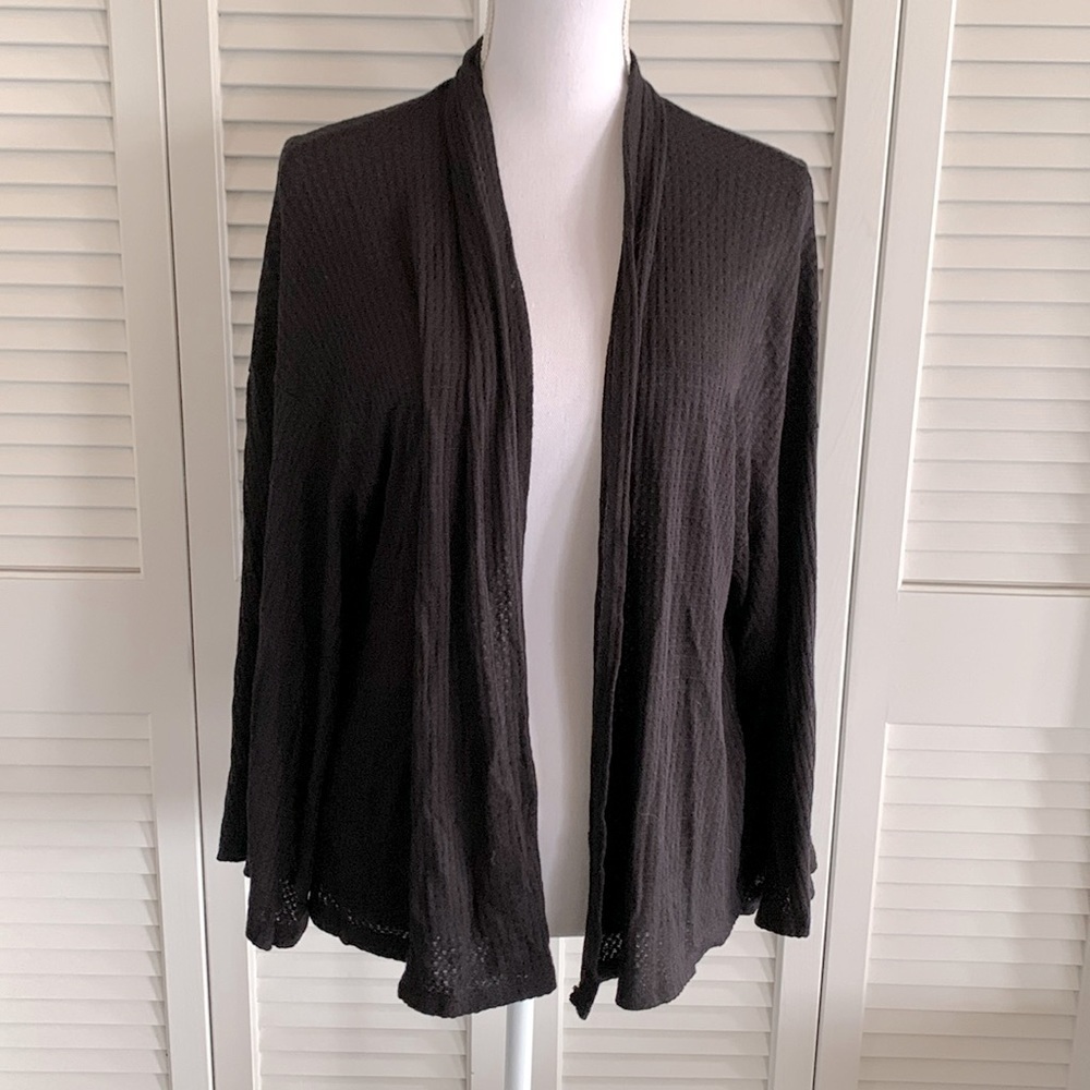 Evereve Sunday in Brooklyn Minnie Waffle Cardigan Women’s Black NWT Size Small